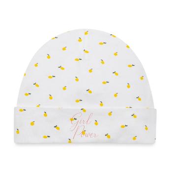 Girl Power - Baby Premium Organic Mütze - Weiß/Zitronengelb - Vorne