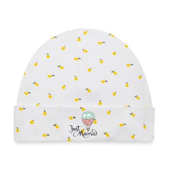 Hochzeit - Baby Premium Organic Mütze - Weiß/Zitronengelb - Vorne