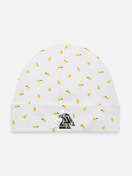Valknut, Symbol von Odin - Mit schwarzem Raben - Baby Premium Organic Mütze - Weiß/Zitronengelb