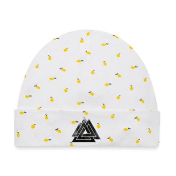 Valknut Wikinger Symbol - Baby Premium Organic Mütze - Weiß/Zitronengelb - Vorne