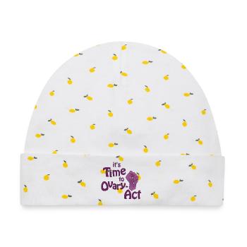 it's Time to Ovary-Act lila - Baby Premium Organic Mütze - Weiß/Zitronengelb - Vorne