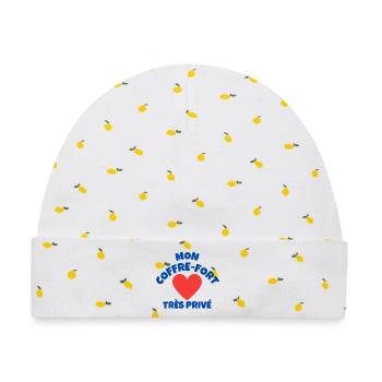 Liebe, aufrichtige Liebe, sicher - Baby Premium Organic Mütze - Weiß/Zitronengelb - Vorne