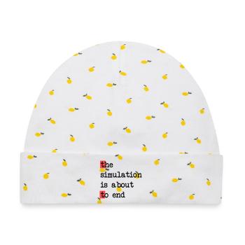 Das Ende der Simulation, Sci-Fi Matrix Humor Shirt - Baby Premium Organic Mütze - Weiß/Zitronengelb - Vorne