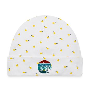 Nautischer Friedenssymbol Ventilator Grafik - Baby Premium Organic Mütze - Weiß/Zitronengelb - Vorne