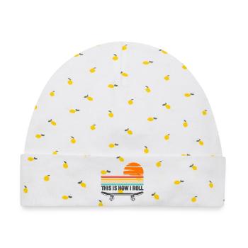 Skateboarden So ticke ich - Baby Premium Organic Mütze - Weiß/Zitronengelb - Vorne