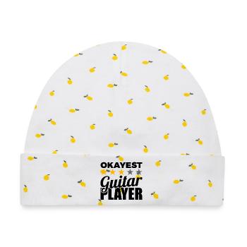 Okayest Guitar Player - Baby Premium Organic Mütze - Weiß/Zitronengelb - Vorne