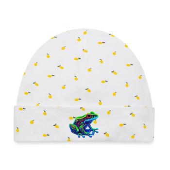 Frosch - Baby Premium Organic Mütze - Weiß/Zitronengelb - Vorne