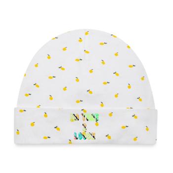 Keine Zeit zu verlieren - Baby Premium Organic Mütze - Weiß/Zitronengelb - Vorne