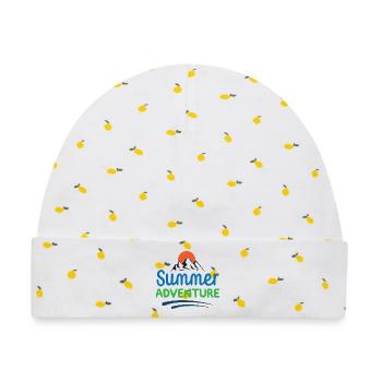 Sommer-Abenteuer - Baby Premium Organic Mütze - Weiß/Zitronengelb - Vorne