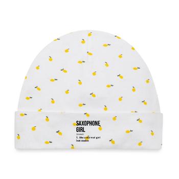Saxophon Saxophon Saxophon - Baby Premium Organic Mütze - Weiß/Zitronengelb - Vorne