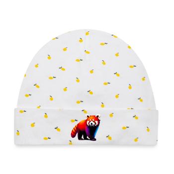 Kleiner Panda - Baby Premium Organic Mütze - Weiß/Zitronengelb - Vorne
