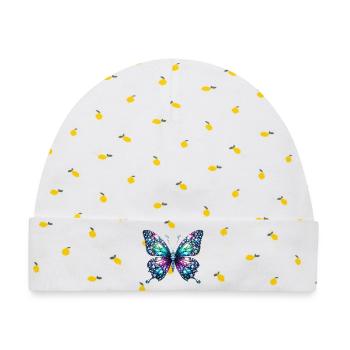Schmetterling, Diamant, Diamanten, Kristalle, Kristall - Baby Premium Organic Mütze - Weiß/Zitronengelb - Vorne