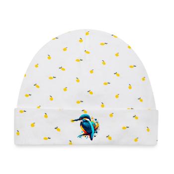 Eisvogel - Baby Premium Organic Mütze - Weiß/Zitronengelb - Vorne