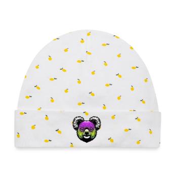 Koala - Baby Premium Organic Mütze - Weiß/Zitronengelb - Vorne