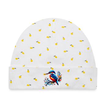 Eisvogel - Baby Premium Organic Mütze - Weiß/Zitronengelb - Vorne