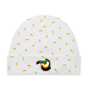 Tukan - Baby Premium Organic Mütze - Weiß/Zitronengelb - Vorne