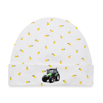 Agrotron 100 - Baby Premium Organic Mütze - Weiß/Zitronengelb - Vorne