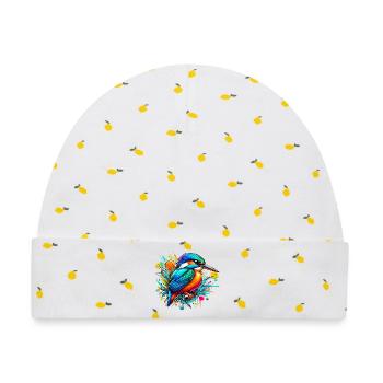 Eisvogel - Baby Premium Organic Mütze - Weiß/Zitronengelb - Vorne