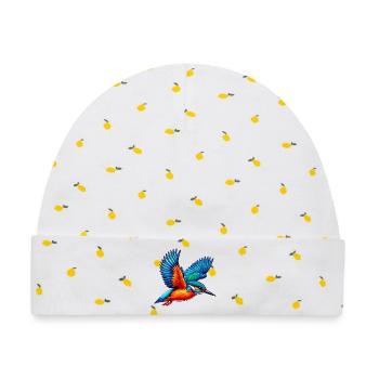 Eisvogel - Baby Premium Organic Mütze - Weiß/Zitronengelb - Vorne