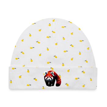 Roter Panda - Baby Premium Organic Mütze - Weiß/Zitronengelb - Vorne