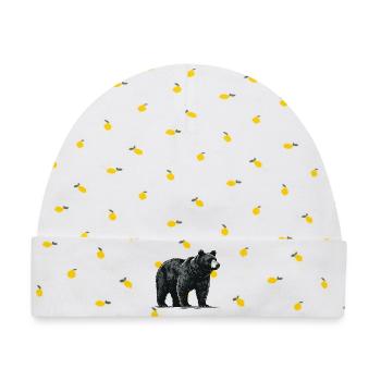 Schwarzbär - Baby Premium Organic Mütze - Weiß/Zitronengelb - Vorne