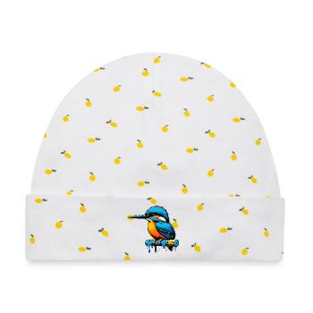 Eisvogel - Baby Premium Organic Mütze - Weiß/Zitronengelb - Vorne