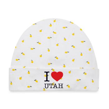 I LOVE UTAH - Baby Premium Organic Mütze - Weiß/Zitronengelb - Vorne