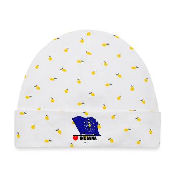 Flagge Indiana Herz INDIANA - Baby Premium Organic Mütze - Weiß/Zitronengelb - Vorne