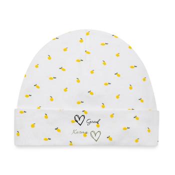Good karma - Baby Premium Organic Mütze - Weiß/Zitronengelb - Vorne