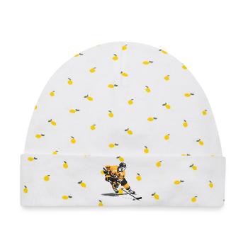 Eishockeyspieler - Baby Premium Organic Mütze - Weiß/Zitronengelb - Vorne