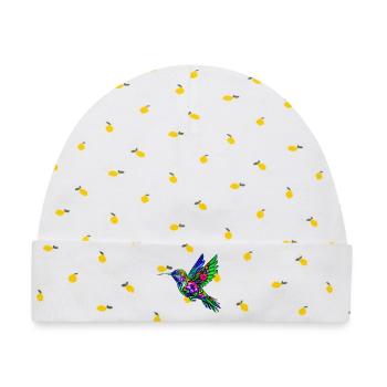 Kolibri - Baby Premium Organic Mütze - Weiß/Zitronengelb - Vorne