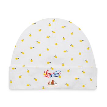 Lugano T-Shirt für Segelfans - Baby Premium Organic Mütze - Weiß/Zitronengelb - Vorne
