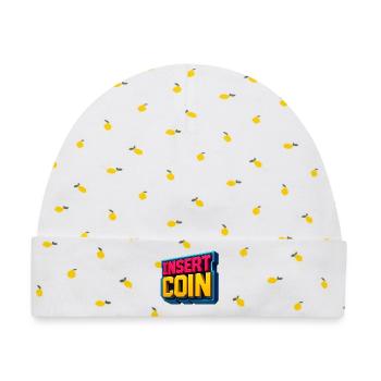 Neon Retro Gaming Design - Baby Premium Organic Mütze - Weiß/Zitronengelb - Vorne