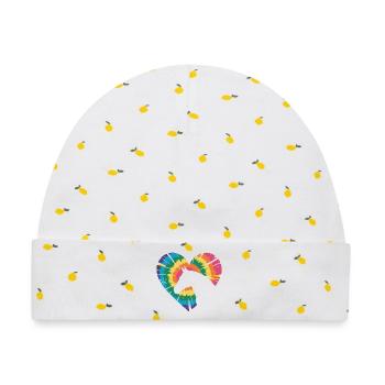 Tie Dye Pferd - Baby Premium Organic Mütze - Weiß/Zitronengelb - Vorne