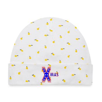 Amerikanische Patriotik Neon Design XMAS  - Baby Premium Organic Mütze - Weiß/Zitronengelb - Vorne