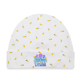 Fröhliches Diwali Lampions Gradient - Baby Premium Organic Mütze - Weiß/Zitronengelb - Vorne