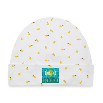 Balearen Insel Vibe Druck - Baby Premium Organic Mütze - Weiß/Zitronengelb - Vorne