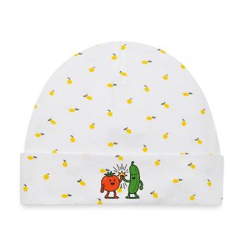 Veggie Bros - Baby Premium Organic Mütze - Weiß/Zitronengelb - Vorne