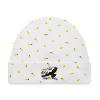 Isaiah 40 31 - soar on wings like eagles Lettering - Baby Premium Organic Mütze - Weiß/Zitronengelb - Vorne