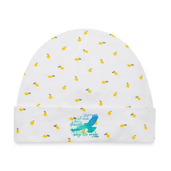 Isaiah 40 31 - soar on wings like eagles Lettering - Baby Premium Organic Mütze - Weiß/Zitronengelb - Vorne