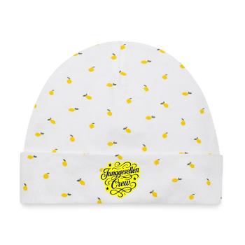 Junggesellen Crew - Baby Premium Organic Mütze - Weiß/Zitronengelb - Vorne