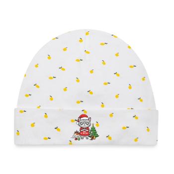 Grimmiger Weihnachtskater verweigert Santa - Baby Premium Organic Mütze - Weiß/Zitronengelb - Vorne