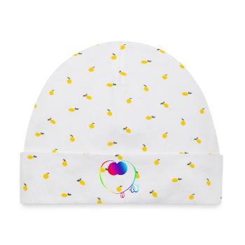 Süßer Regenbogen-Trickster - Baby Premium Organic Mütze - Weiß/Zitronengelb - Vorne