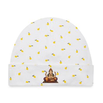 Ganesha Harmonium Kunst - Baby Premium Organic Mütze - Weiß/Zitronengelb - Vorne