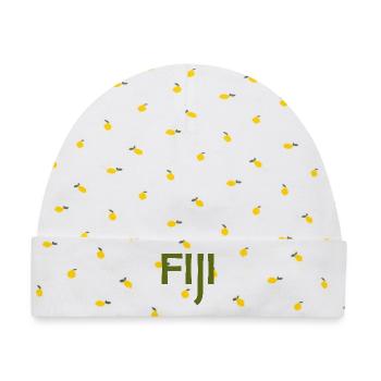 Fiji - Fidschi - Inseln - Pazifik - Südsee - Baby Premium Organic Mütze - Weiß/Zitronengelb - Vorne