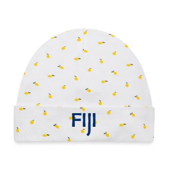 Fiji - Fidschi - Inseln - Pazifik - Südsee - Baby Premium Organic Mütze - Weiß/Zitronengelb - Vorne