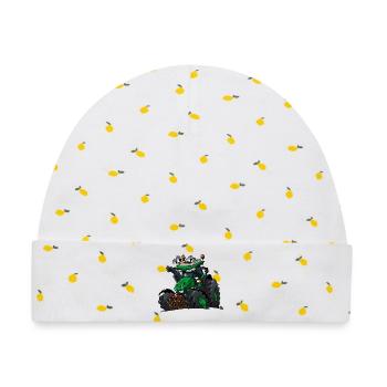 1095_GroeneTrekker - Baby Premium Organic Mütze - Weiß/Zitronengelb - Vorne
