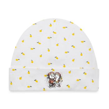 Zahlenduo Streetstyle Tanzen Six Seven 67 - Baby Premium Organic Mütze - Weiß/Zitronengelb - Vorne