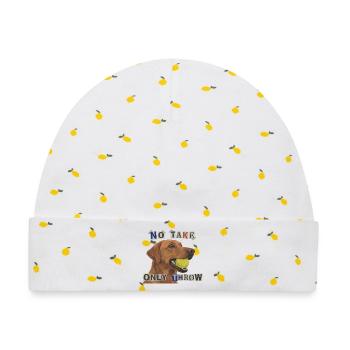 No Take Only Throw – Foxred Labrador Hunde Meme - Baby Premium Organic Mütze - Weiß/Zitronengelb - Vorne