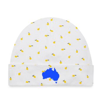 Australien  - Baby Premium Organic Mütze - Weiß/Zitronengelb - Vorne